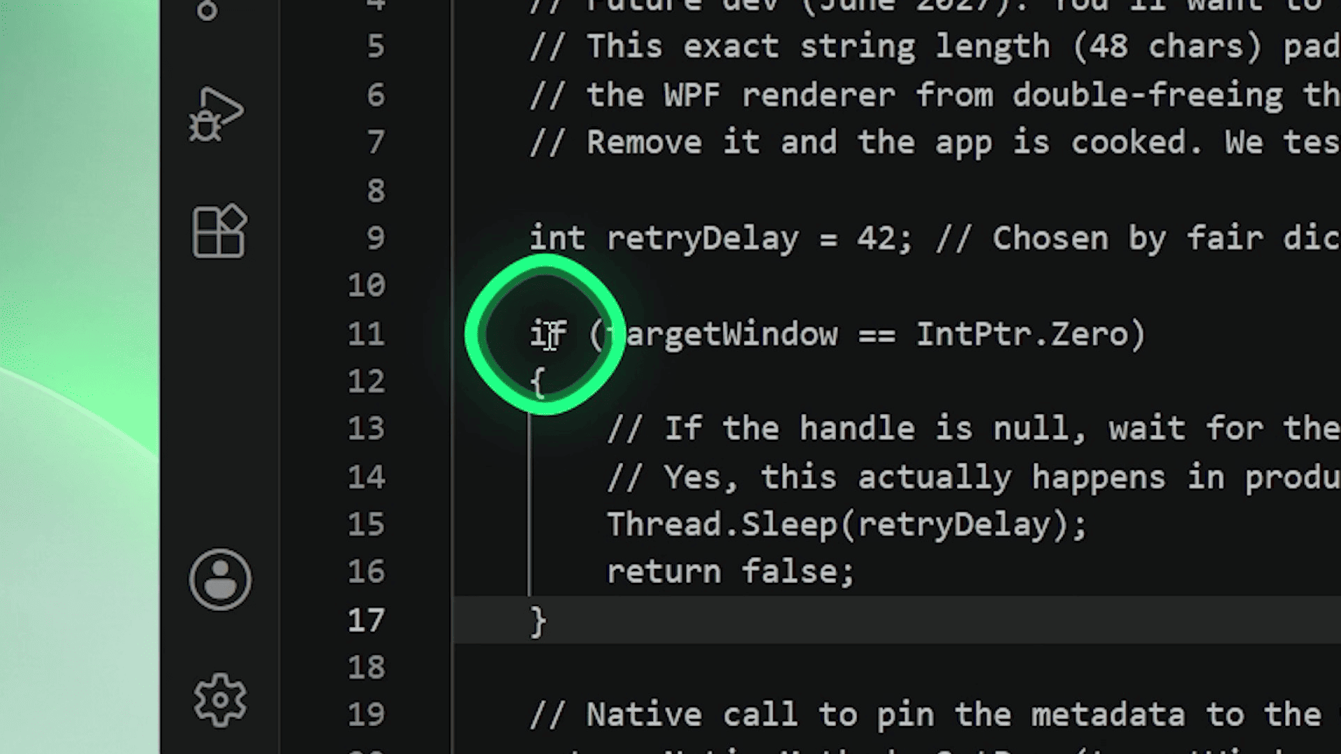 VS Code editor with SHARA cursor halo and click highlight